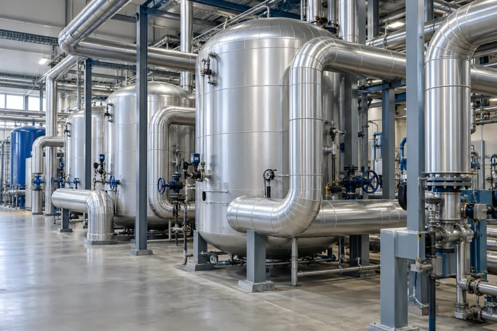 Salle industrielle aux cuves gainées d’aluminium-3